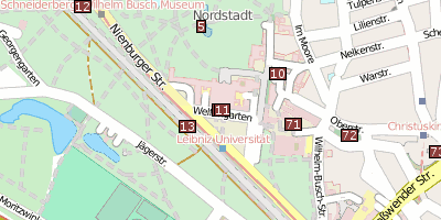 Stadtplan Gottfried Wilhelm Leibniz Universität Hannover Hannover