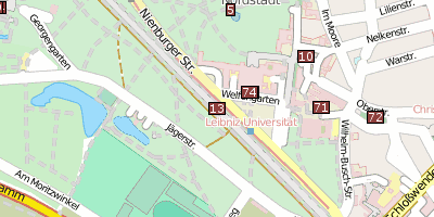 Stadtplan Herrenhäuser Allee