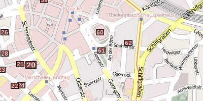 Stadtplan Mahnmal für die ermordeten Juden Hannovers